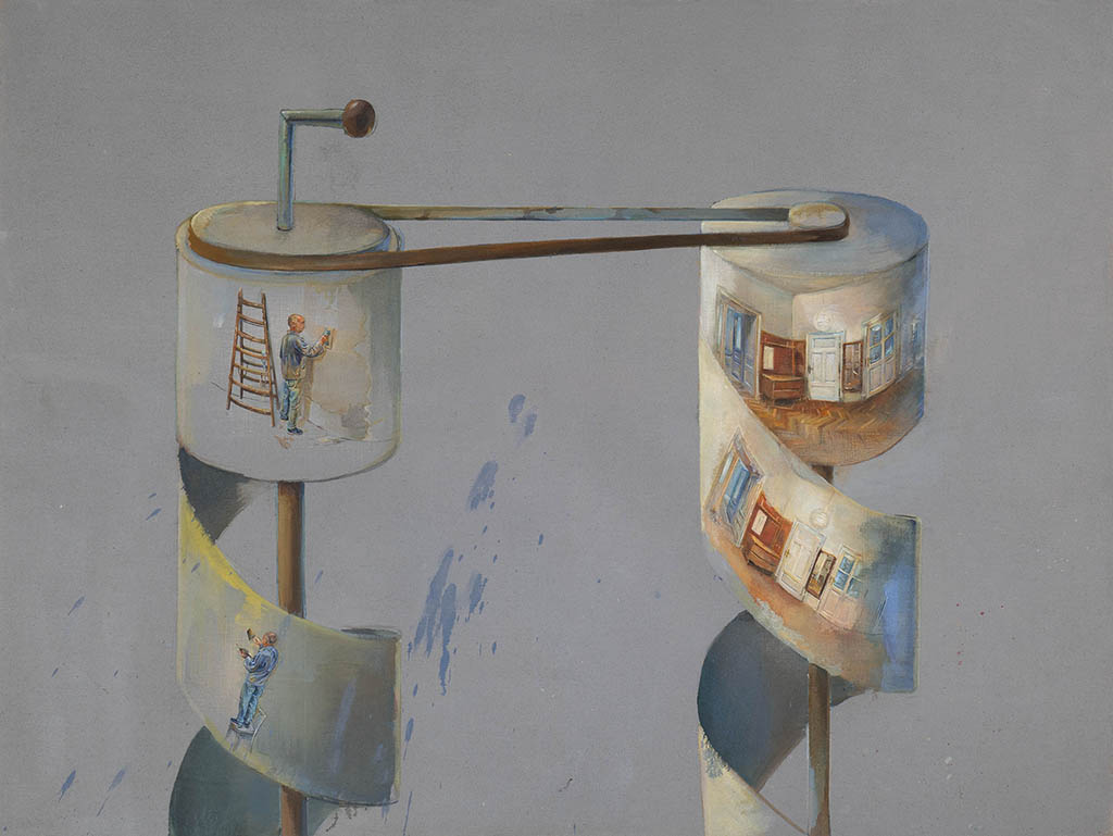 Jan Chlup, painting, Unwinding 01, 160x120 cm, oil on canvas, 2022